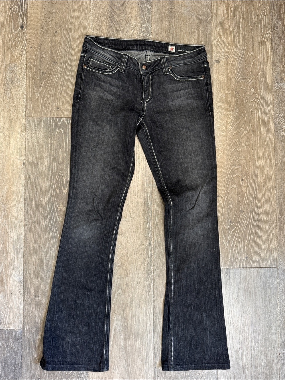 People's Liberation Tanya 19 Black Wash Y2K Bootcut Jeans AS0834